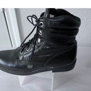 Justin Lace Up Kiltie Roper Basic Ankle Booties Women‎ 6B Black Western Cowgirl